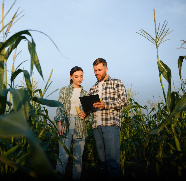 Two,Businessmen,Farmers,,A,Man,And,A,Woman,Are,Working